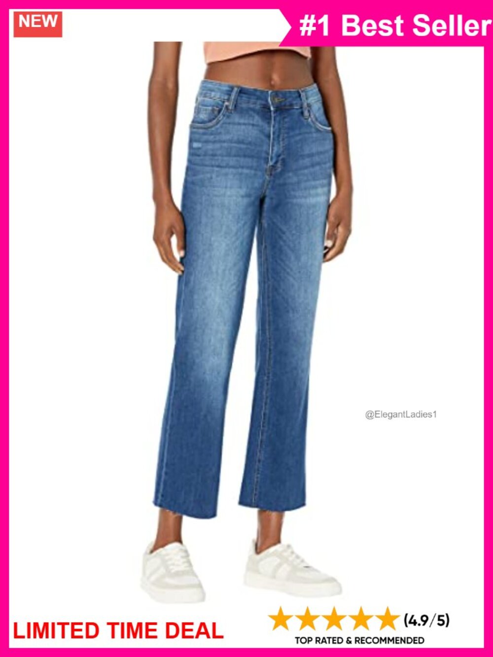 High Rise Ankle Flare Jeans Fab Ab Inset Leg Stretch Denim